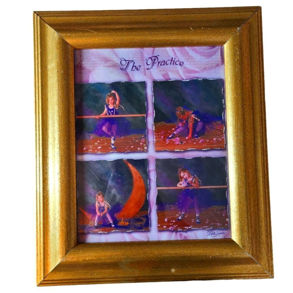 Ballet Print "The Practice" Gold‎ Frame 8x10 Photo